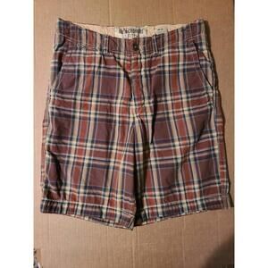 abercrombie fitch plaid shorts mens 35x9 Button Fly